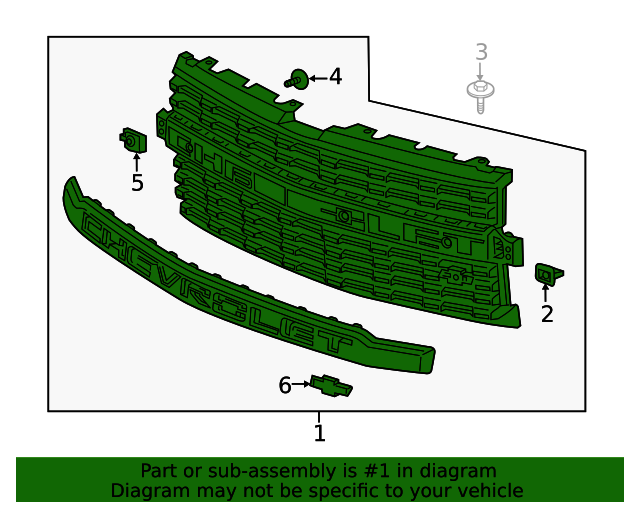 20192021 Chevrolet Front Grille Kit 84453563 GM Parts Center