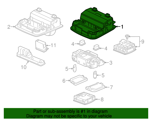 Buy A 20152016 Honda CRV Roof Console 83250T0AA01ZB Honda Acura