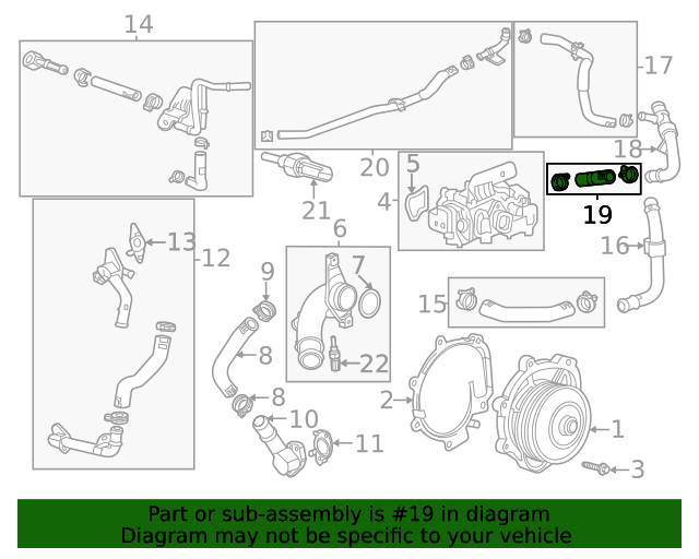 20202022 GM Thermostat Bypass Hose 55506136