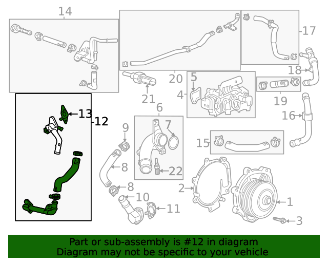 20202022 GM Thermostat Bypass Hose 55510685