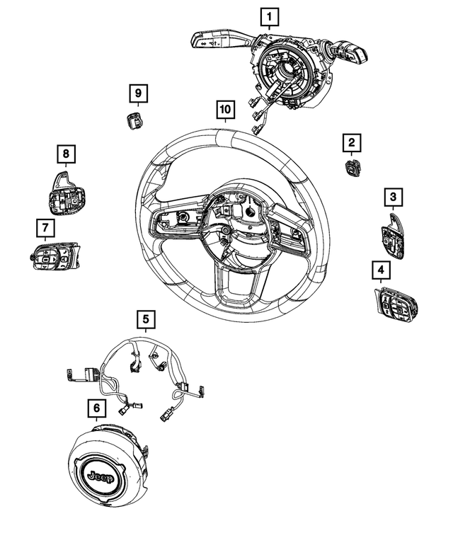 Genuine MOPAR Steering Wheel Wiring for 20212024 Jeep Wrangler Part 68531086AA MOPAR