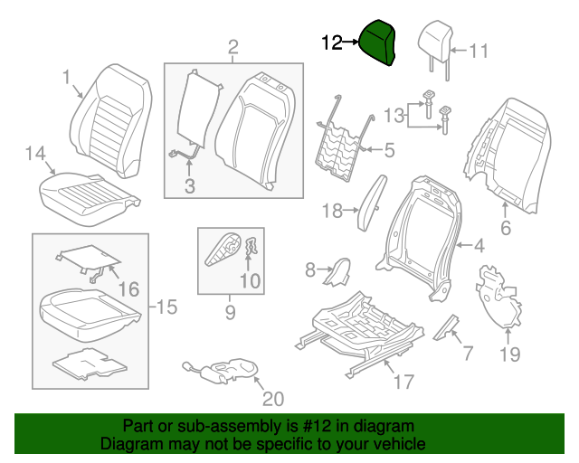 Ford DS7Z54611A08BG Headrest Cover 20132016 Ford Fusion OEM