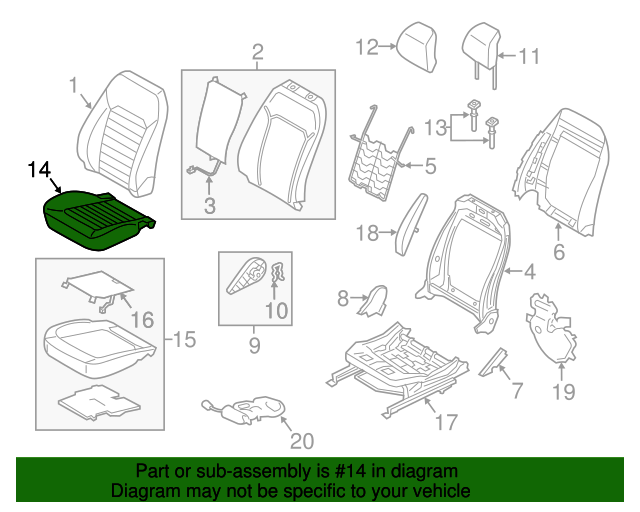 20132016 Ford Fusion OEM NEW 20132016 Ford Fusion Right Seat Cover