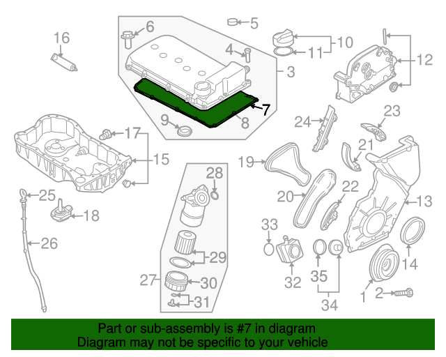 20042009 Audi Valve Cover Gasket 022103483E OEM Parts Online