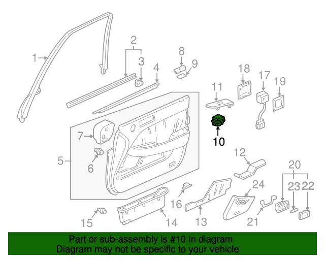 Genuine OEM Acura Switch Assembly, Power Window Master Part 35750