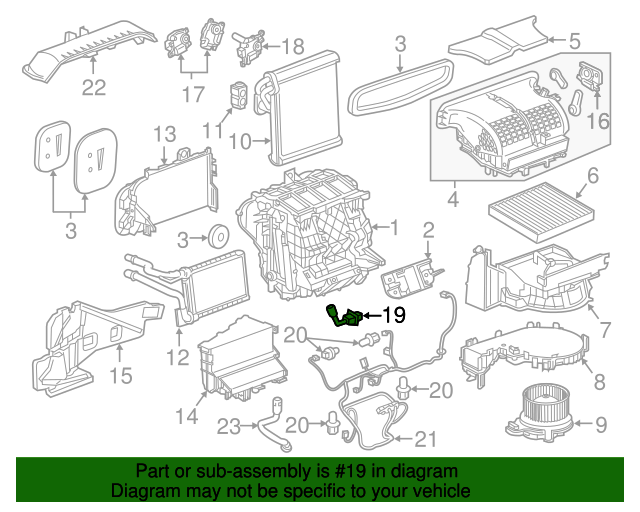 20162021 GM Air Conditioning Evaporator Temperature Sensor 23506196