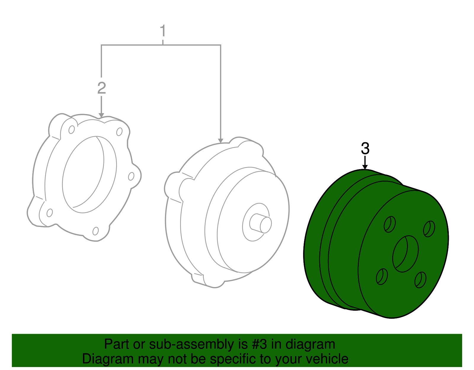 Engine Water Pump Pulley - GM (12577763)