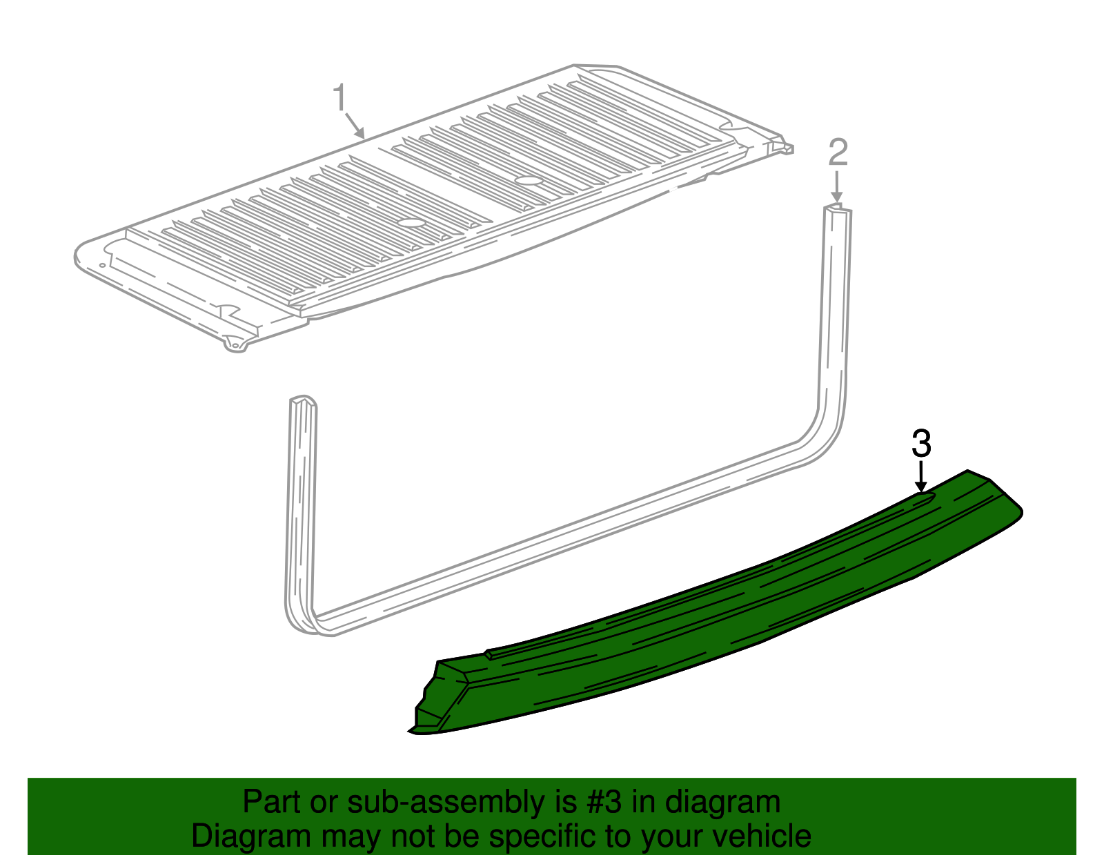 Medium ARGENT Pickup Box Endgate Molding - GM (84339122)